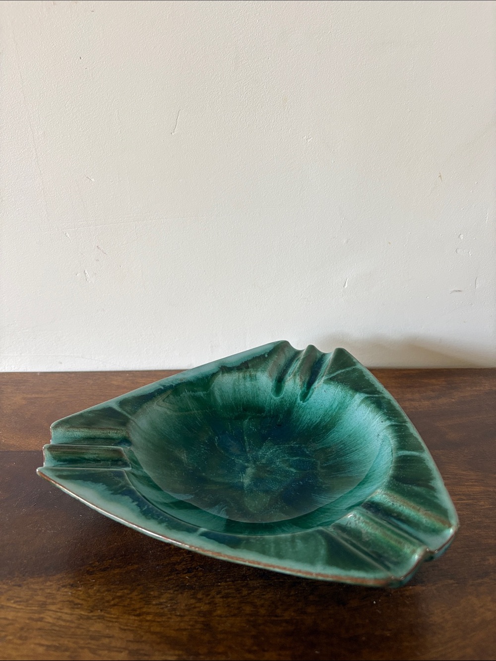 MCM BMP - Blue Mountain Pottery Canada Teal Drip Glaze Ashtray